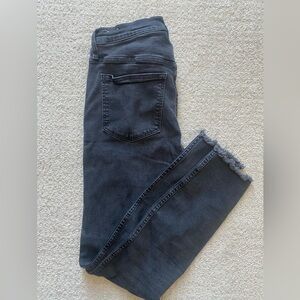 Madewell button front black skinny